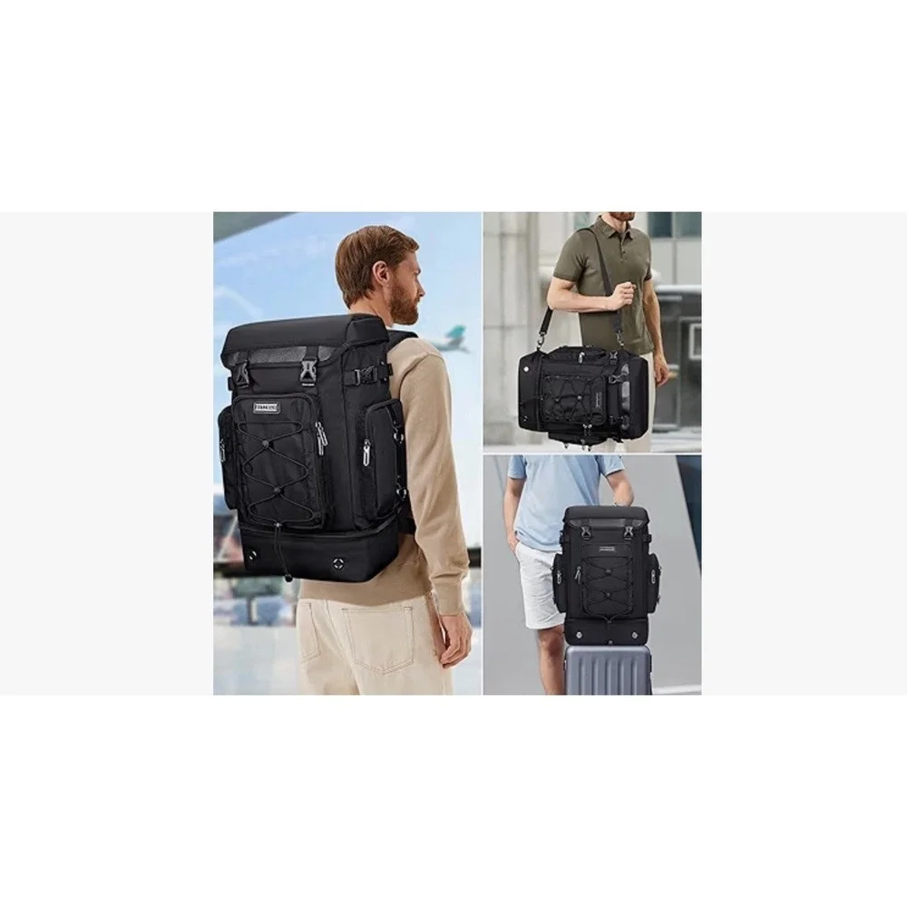WITZMAN 40L TSA Approved Carry On Travel Backpack & Duffle Sleek Tactical New